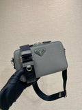 Prada 2VH173 Prada Brique Saffiano leather bag Gray