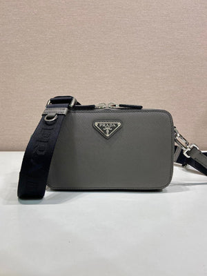 Prada 2VH173 Prada Brique Saffiano leather bag Gray - Default Title - View 2
