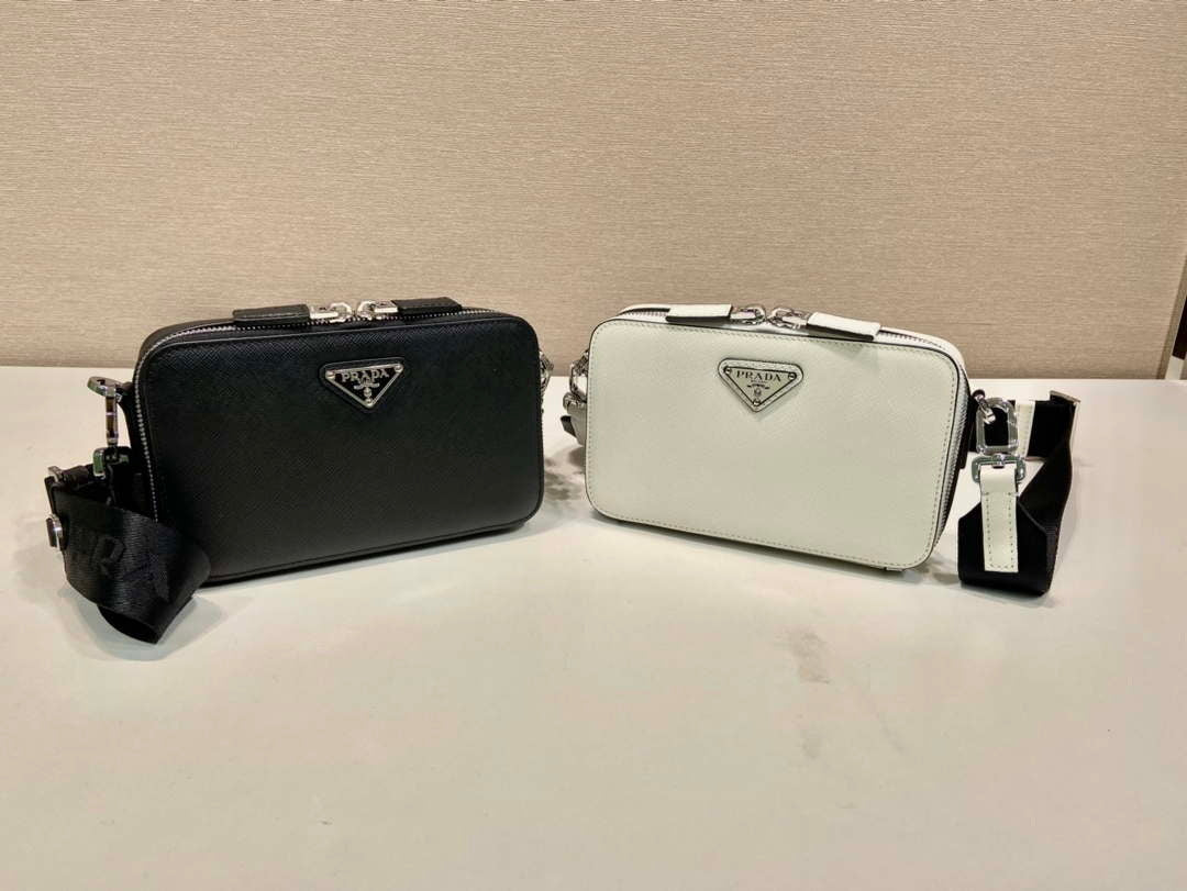 Prada 2VH173 Prada Brique Saffiano leather bag Black - Default Title - View 10