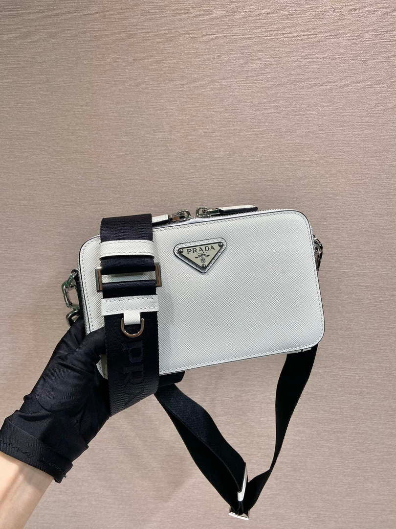Prada 2VH173 Prada Brique Saffiano leather bag White - Default Title - View 1