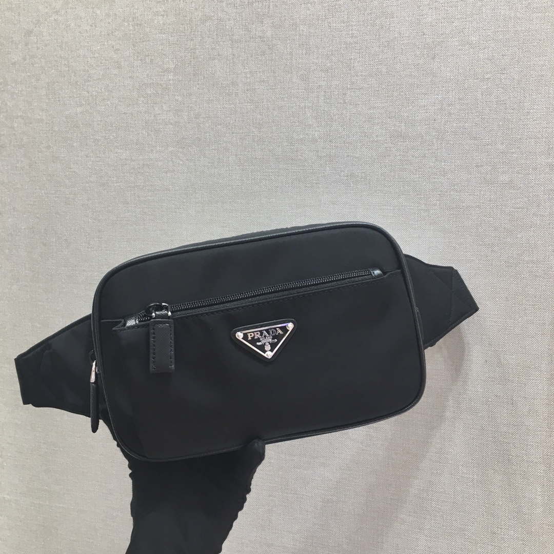 Prada 2VL977 Re-Nylon and Saffiano leather belt bag Black - Default Title - View 1