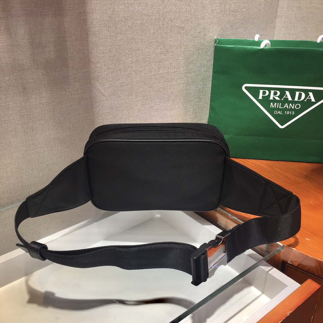 Prada 2VL977 Re-Nylon and Saffiano leather belt bag Black - Default Title - View 2
