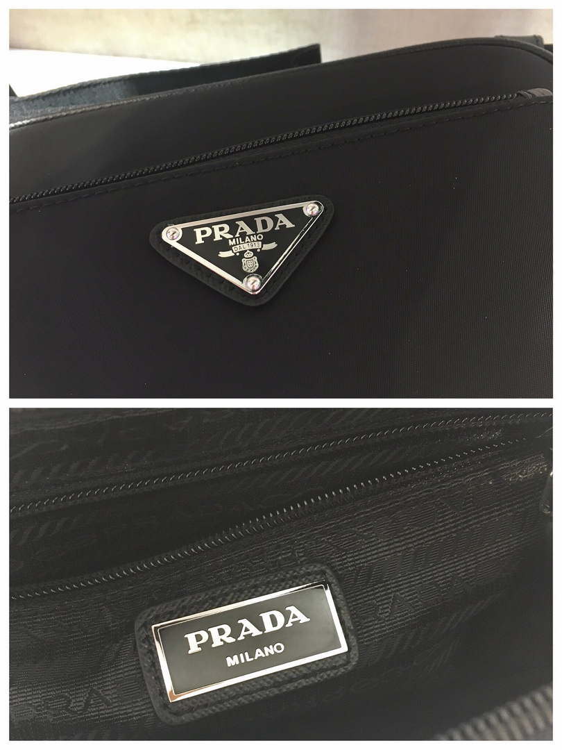 Prada 2VL977 Re-Nylon and Saffiano leather belt bag Black
