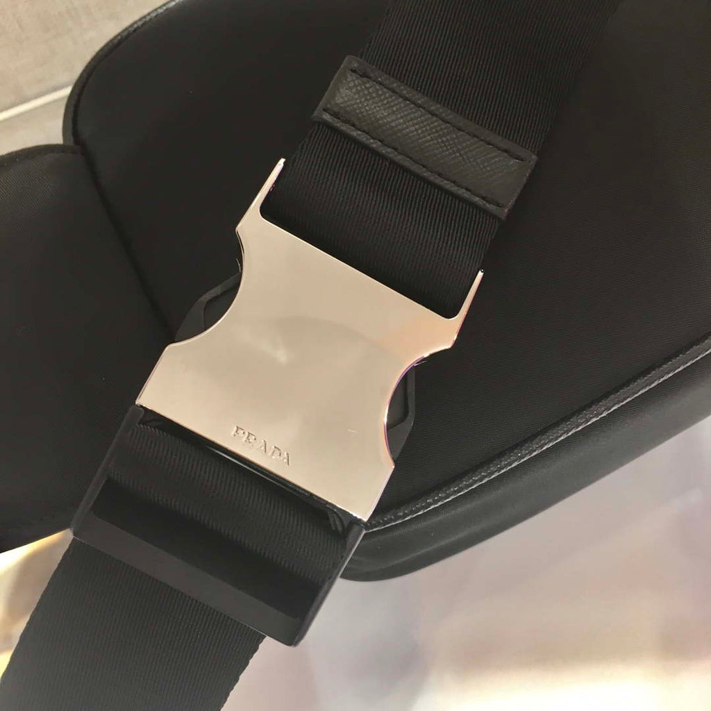 Prada 2VL977 Re-Nylon and Saffiano leather belt bag Black