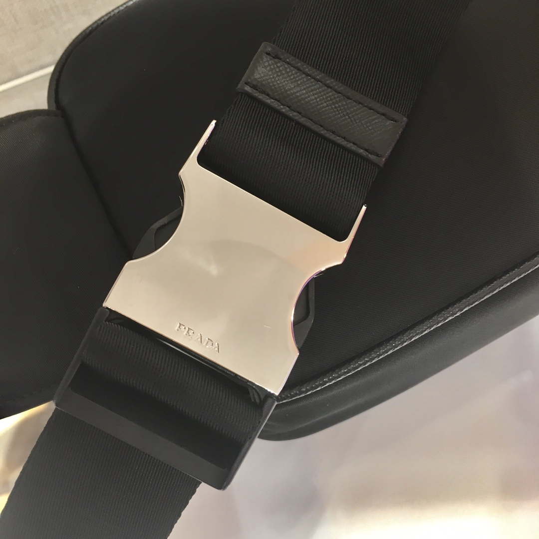 Prada 2VL977 Re-Nylon and Saffiano leather belt bag Black - Default Title - View 5