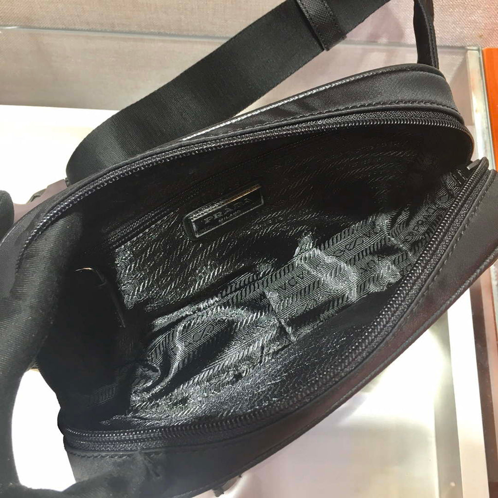 Prada 2VL977 Re-Nylon and Saffiano leather belt bag Black