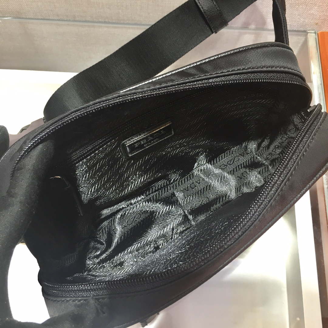 Prada 2VL977 Re-Nylon and Saffiano leather belt bag Black - Default Title - View 6