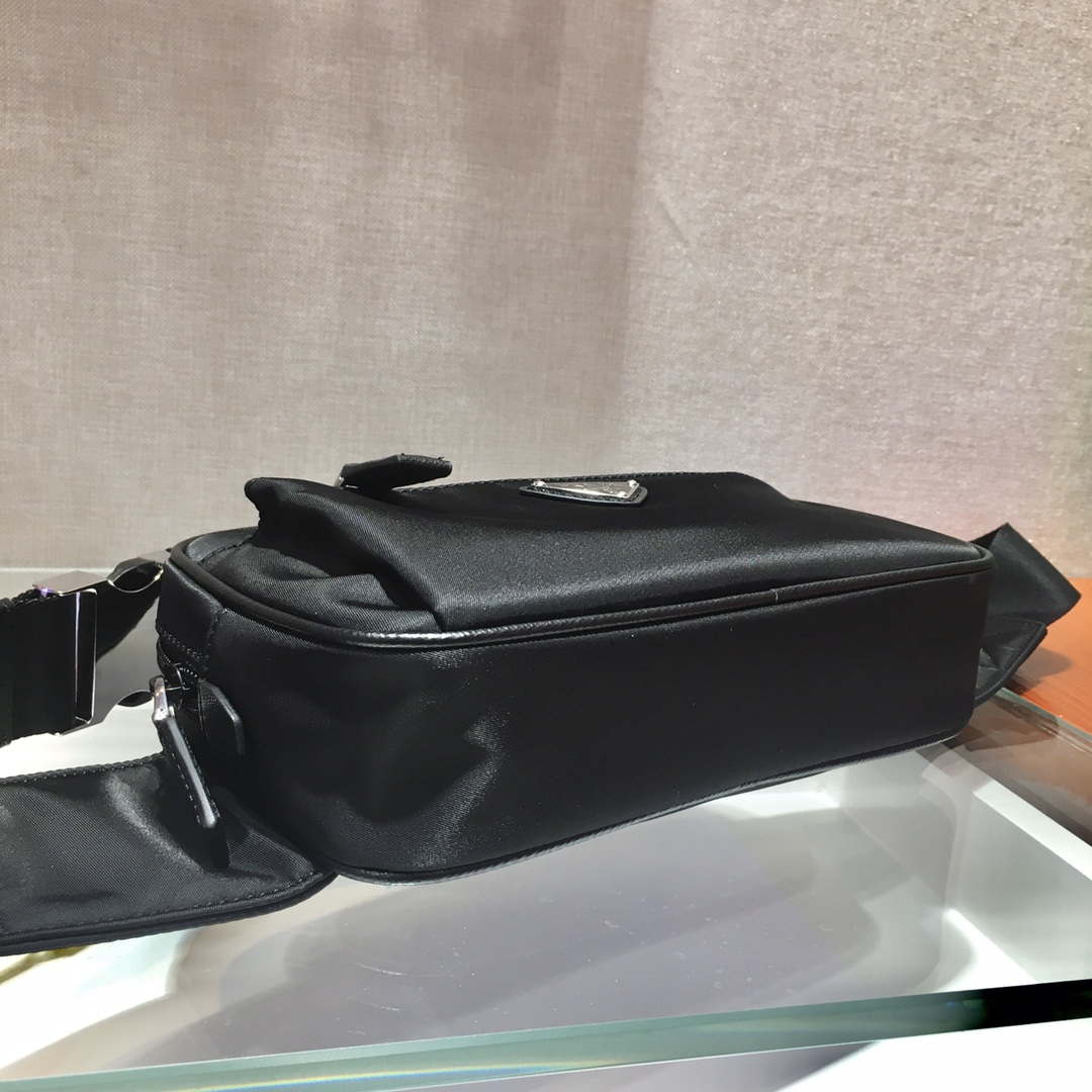 Prada 2VL977 Re-Nylon and Saffiano leather belt bag Black - Default Title - View 9