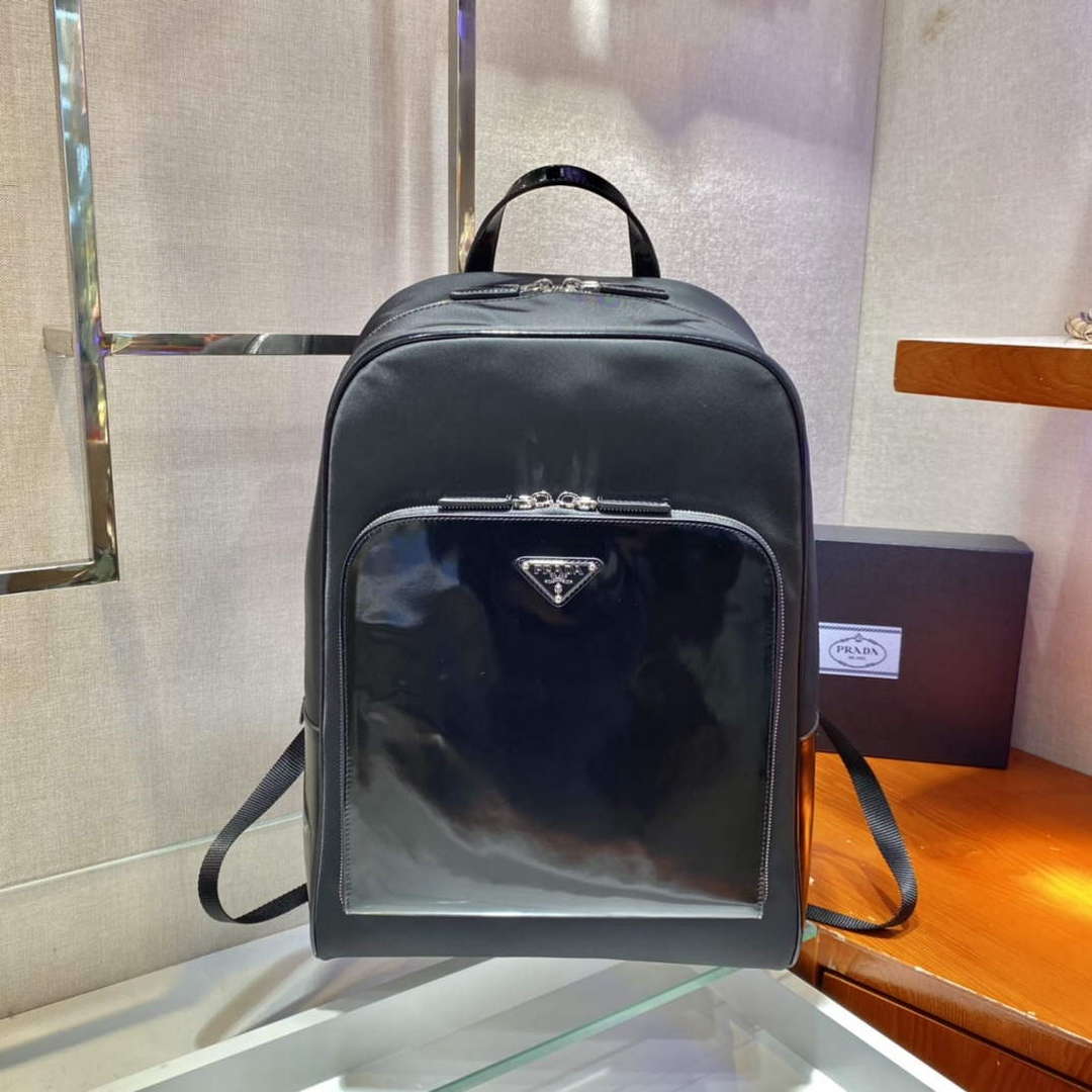 Prada 2VZ084 Re-Nylon and Leather Backpack Black - Default Title - View 2