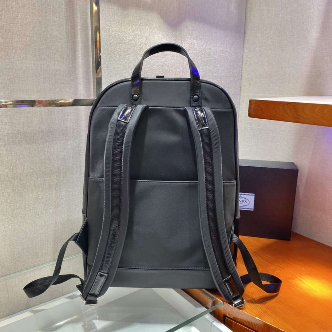 Prada 2VZ084 Re-Nylon and Leather Backpack Black - Default Title - View 3
