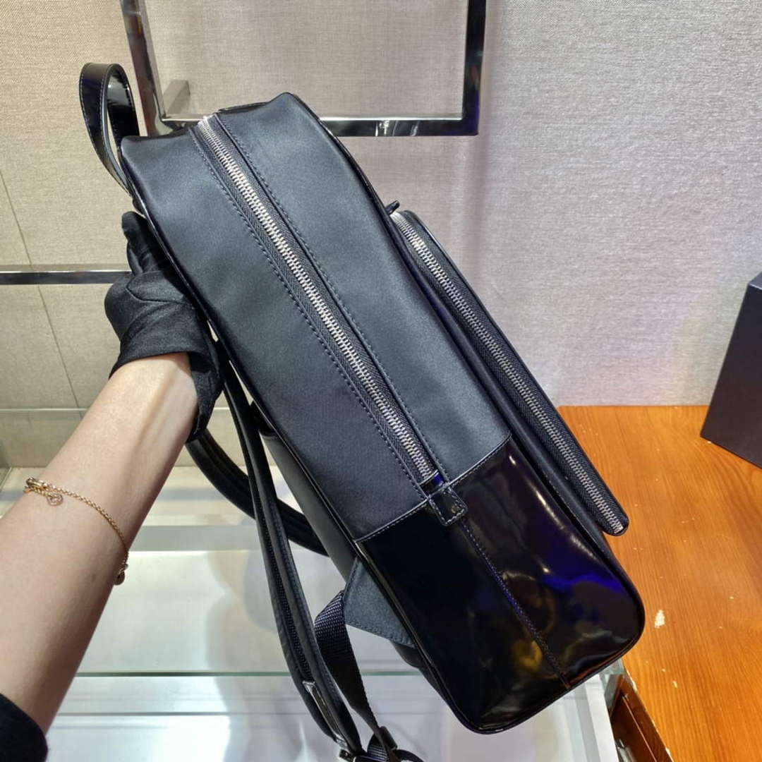 Prada 2VZ084 Re-Nylon and Leather Backpack Black - Default Title - View 4