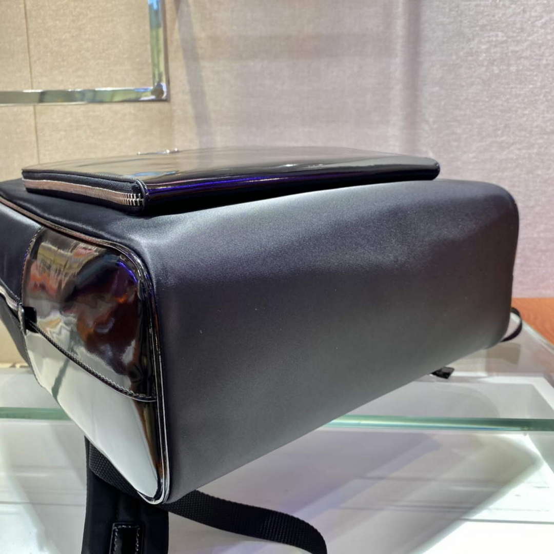 Prada 2VZ084 Re-Nylon and Leather Backpack Black