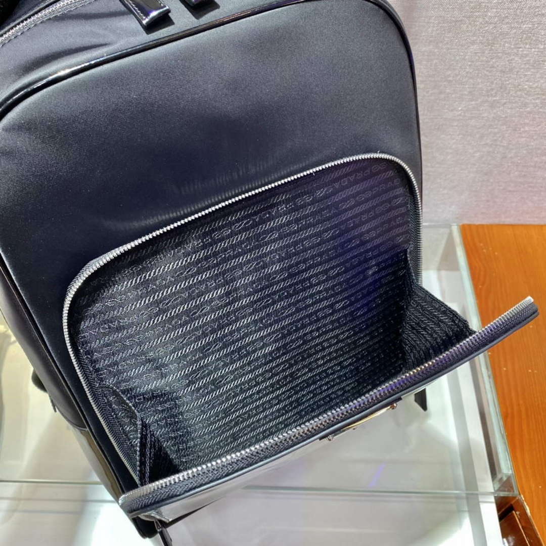 Prada 2VZ084 Re-Nylon and Leather Backpack Black - Default Title - View 7