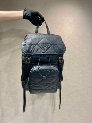 Prada 2VZ135 Re-Nylon Padded Backpack With Hood Black - Default Title - View 1