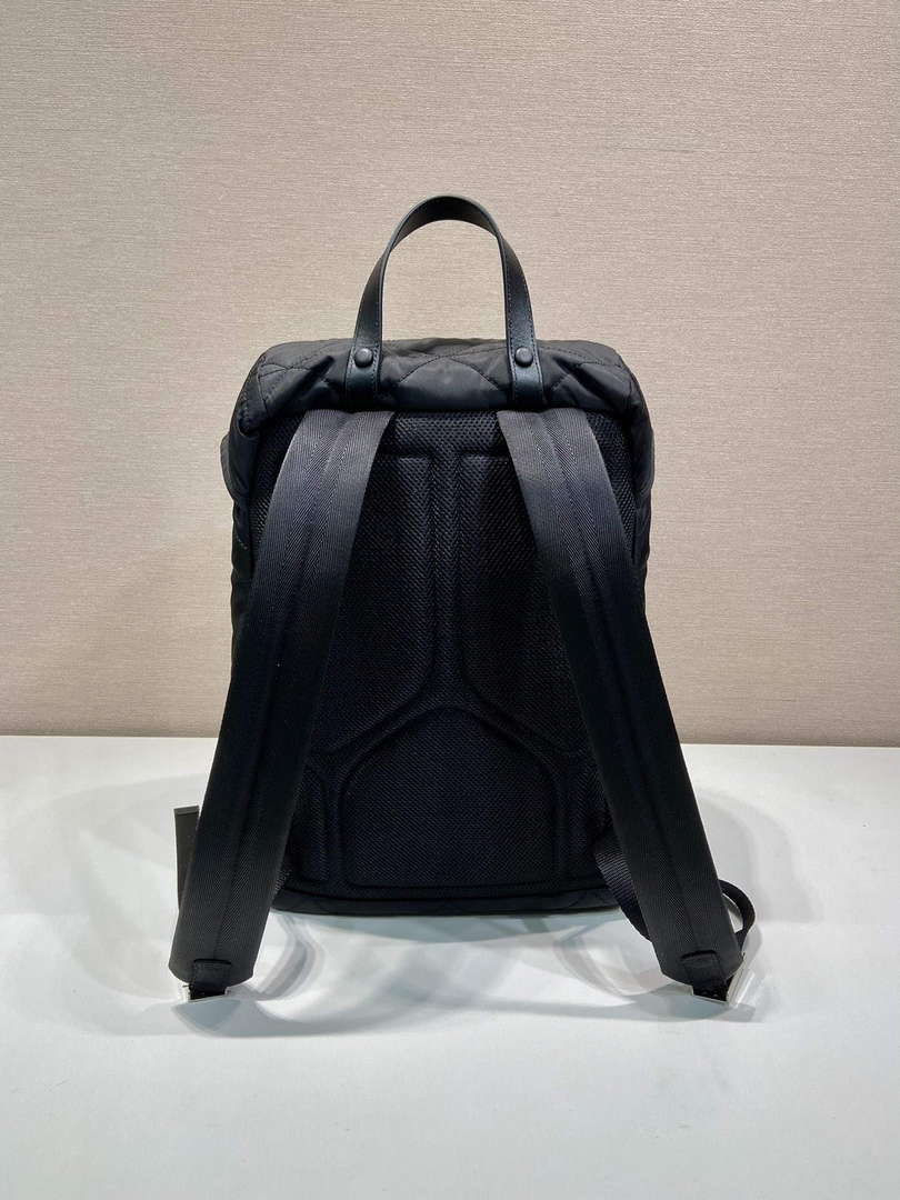 Prada 2VZ135 Re-Nylon Padded Backpack With Hood Black - Default Title - View 5