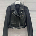 Prada 58967A Women's Fashion Clothing Nappa Leather Biker Jacket P99461 - 36 - View 1