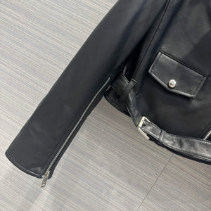 Prada 58967A Women's Fashion Clothing Nappa Leather Biker Jacket P99461 - 36 - View 6