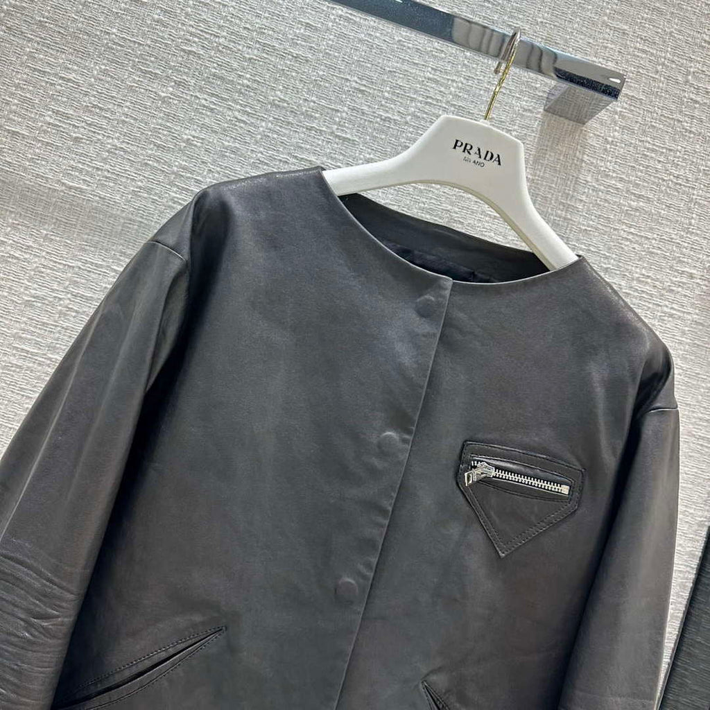 Prada 58A139 Women's Fashion Clothing Leather Jacket P99462