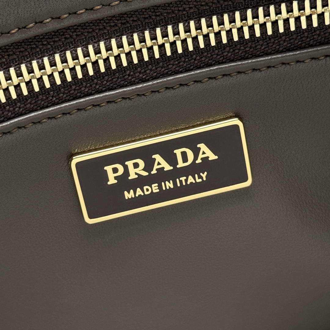 Prada Aimée large nubuck leather shoulder bag 1BC231 Apricot