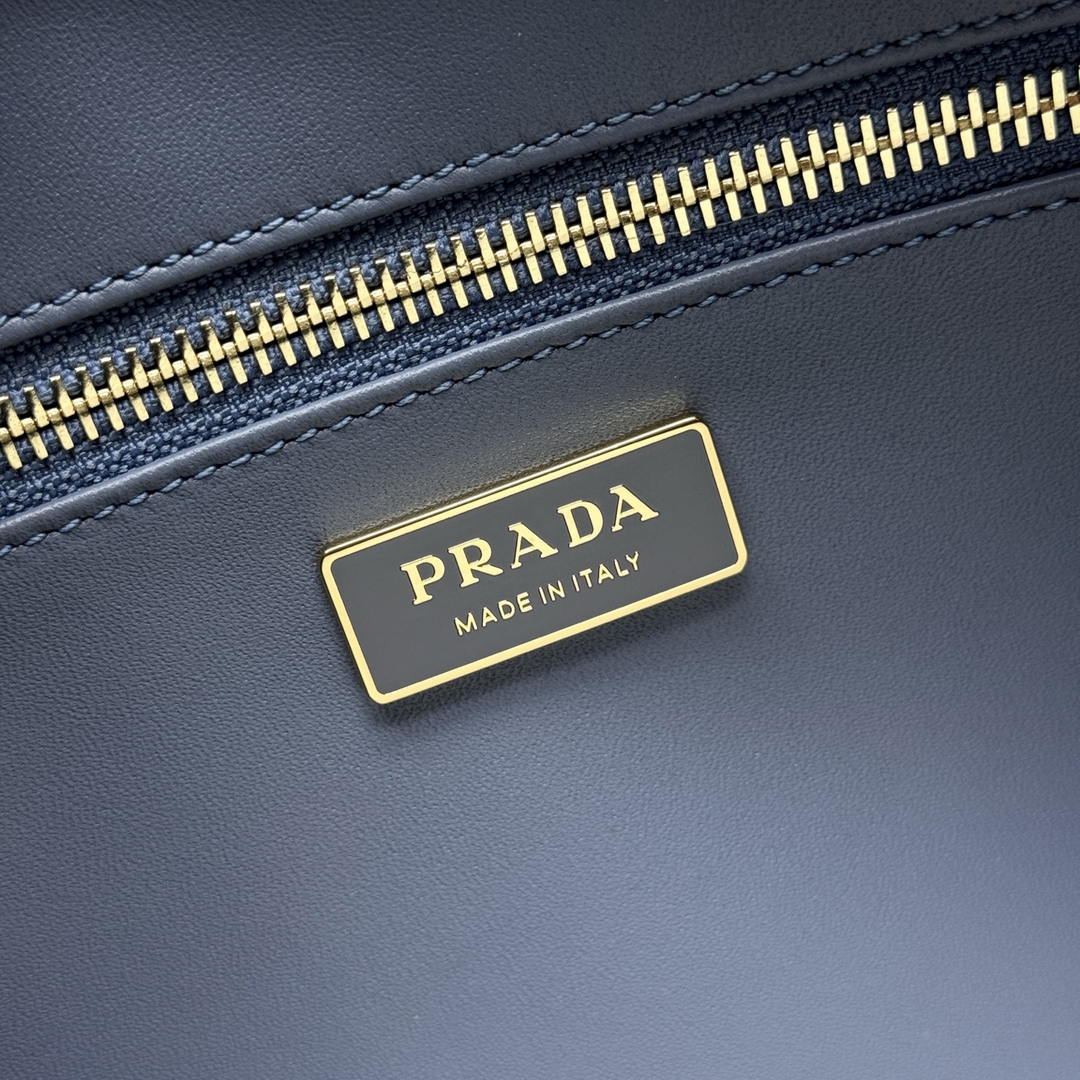Prada Aimée large nubuck leather shoulder bag 1BC231 Blue