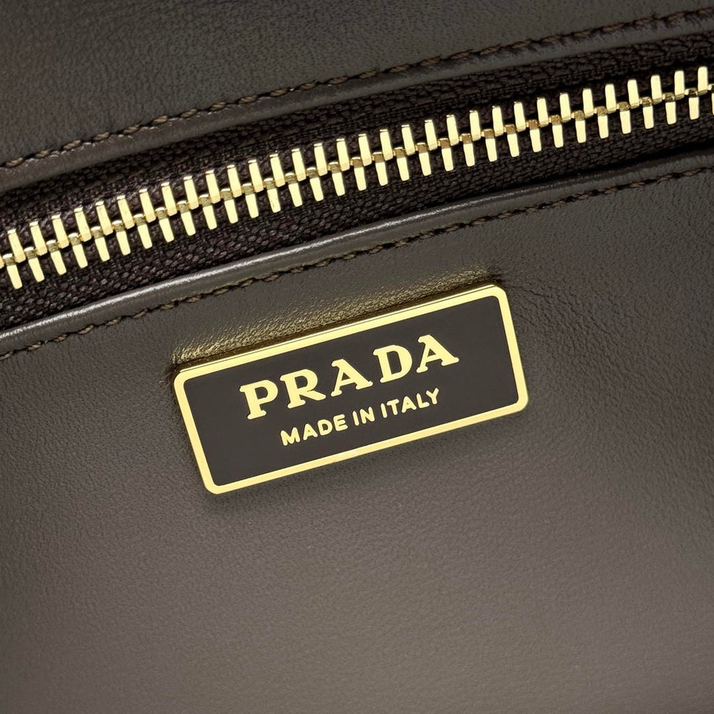 Prada Aimée large nubuck leather shoulder bag 1BC231 Brown