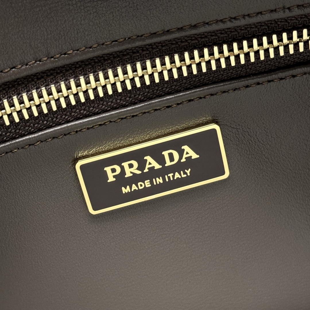 Prada Aimée large nubuck leather shoulder bag 1BC231 Brown