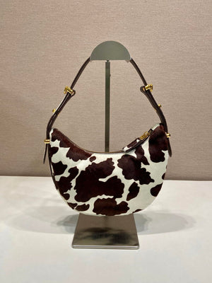 Prada  Arqué printed leather mini shoulder bag 1BC194 Honey White - Default Title - View 5