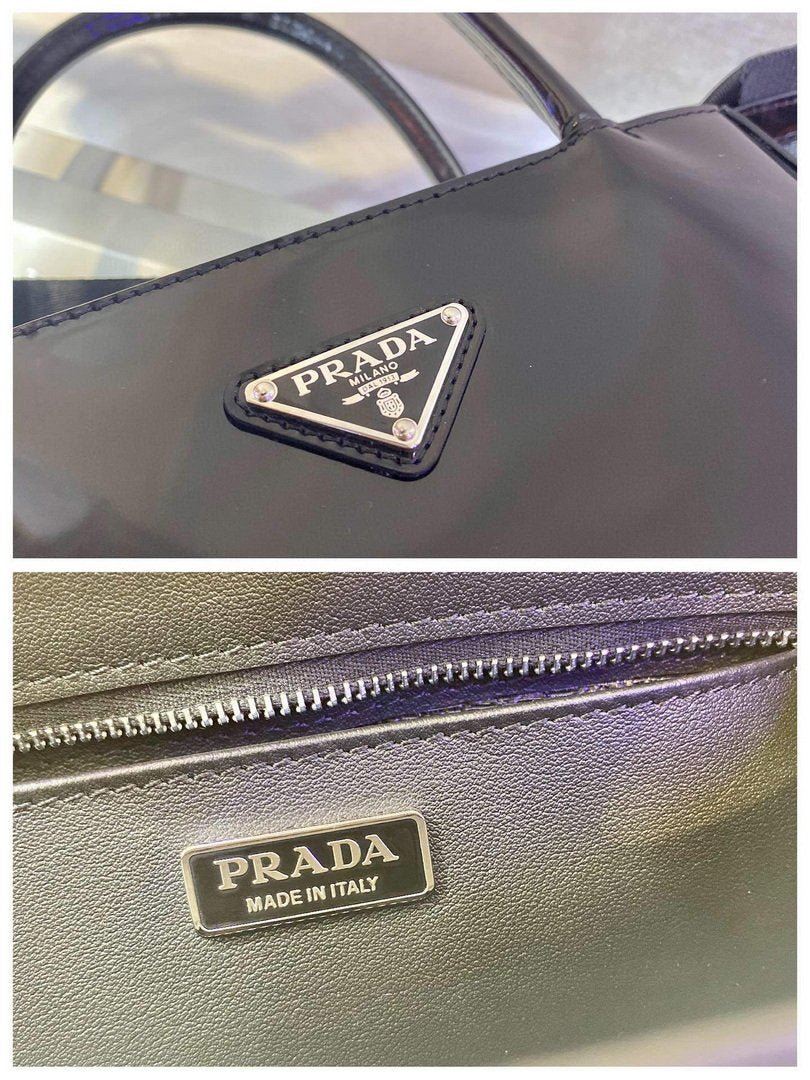 Prada Brushed leather handbag 1BA320 Black