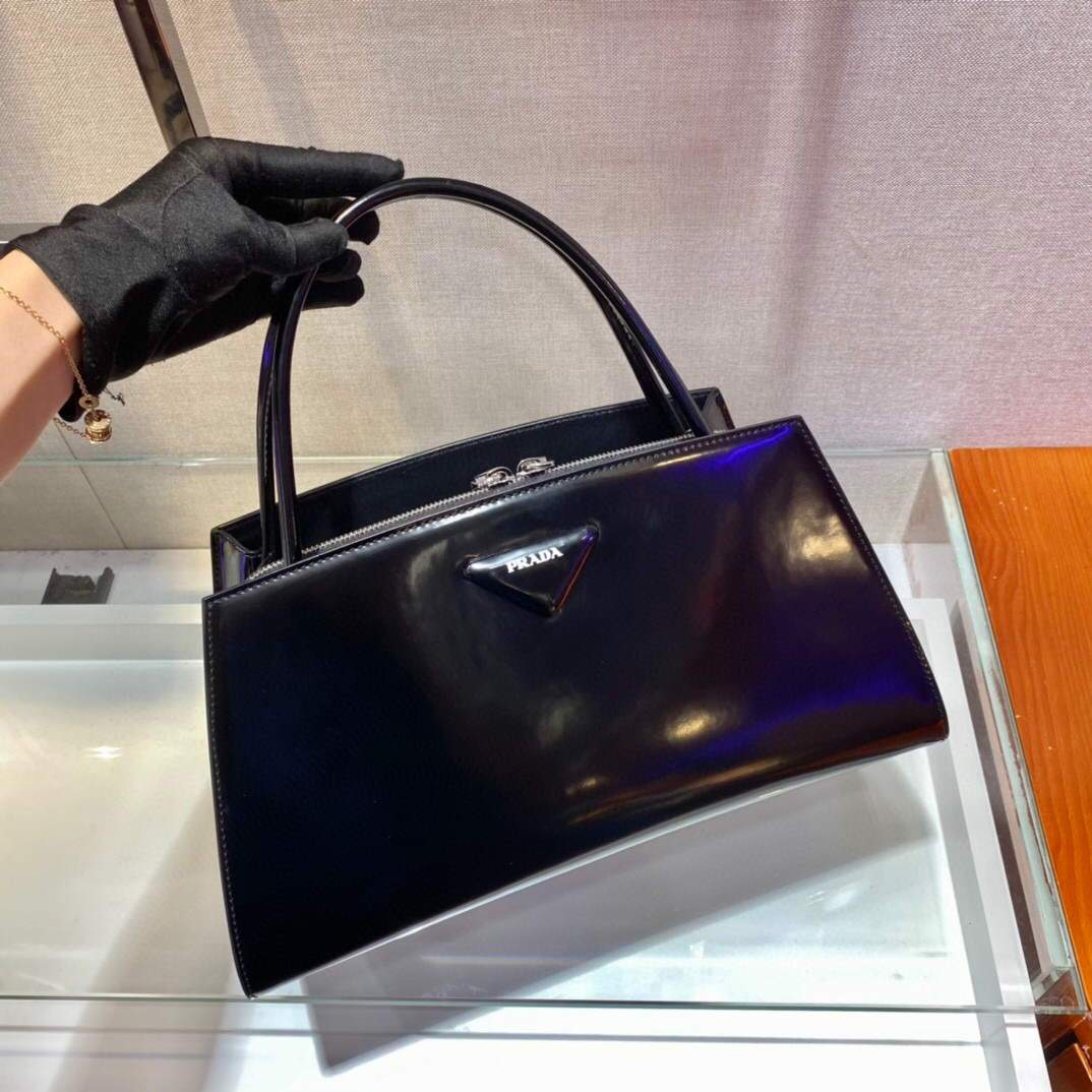 Prada Brushed leather handbag 1BA327 Black
