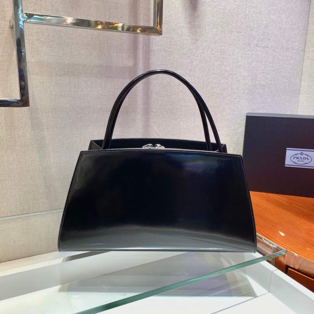 Prada Brushed leather handbag 1BA327 Black