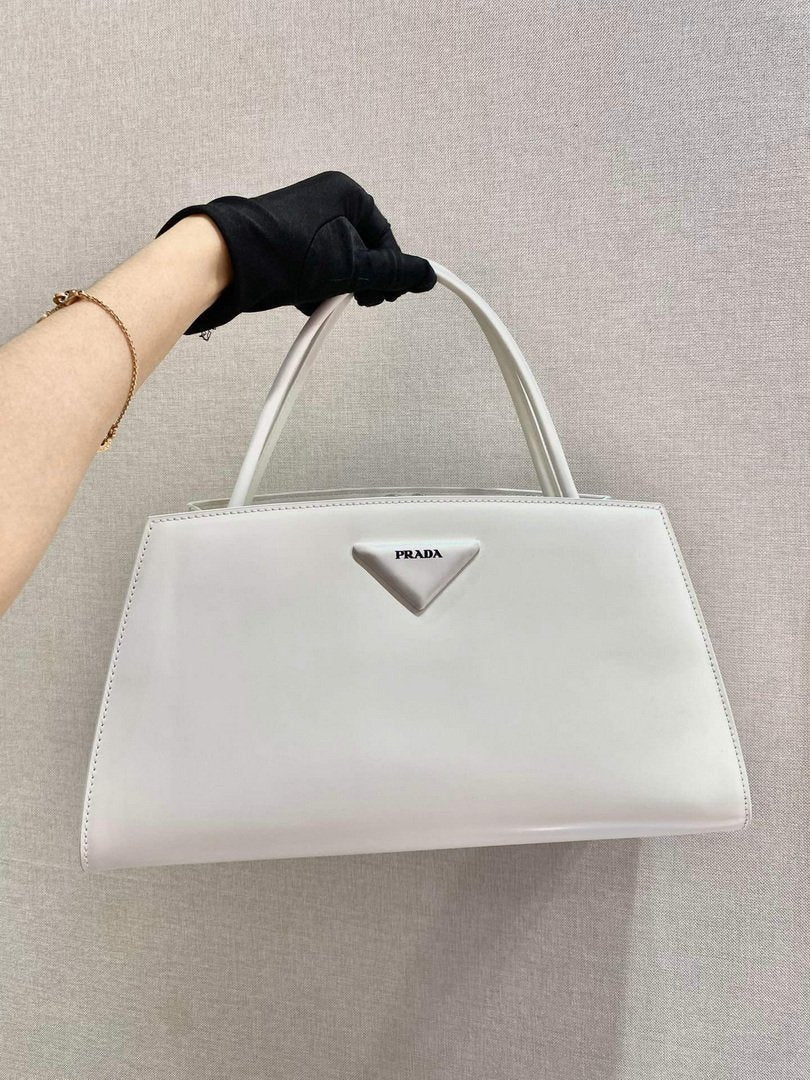Prada Brushed leather handbag 1BA327 White