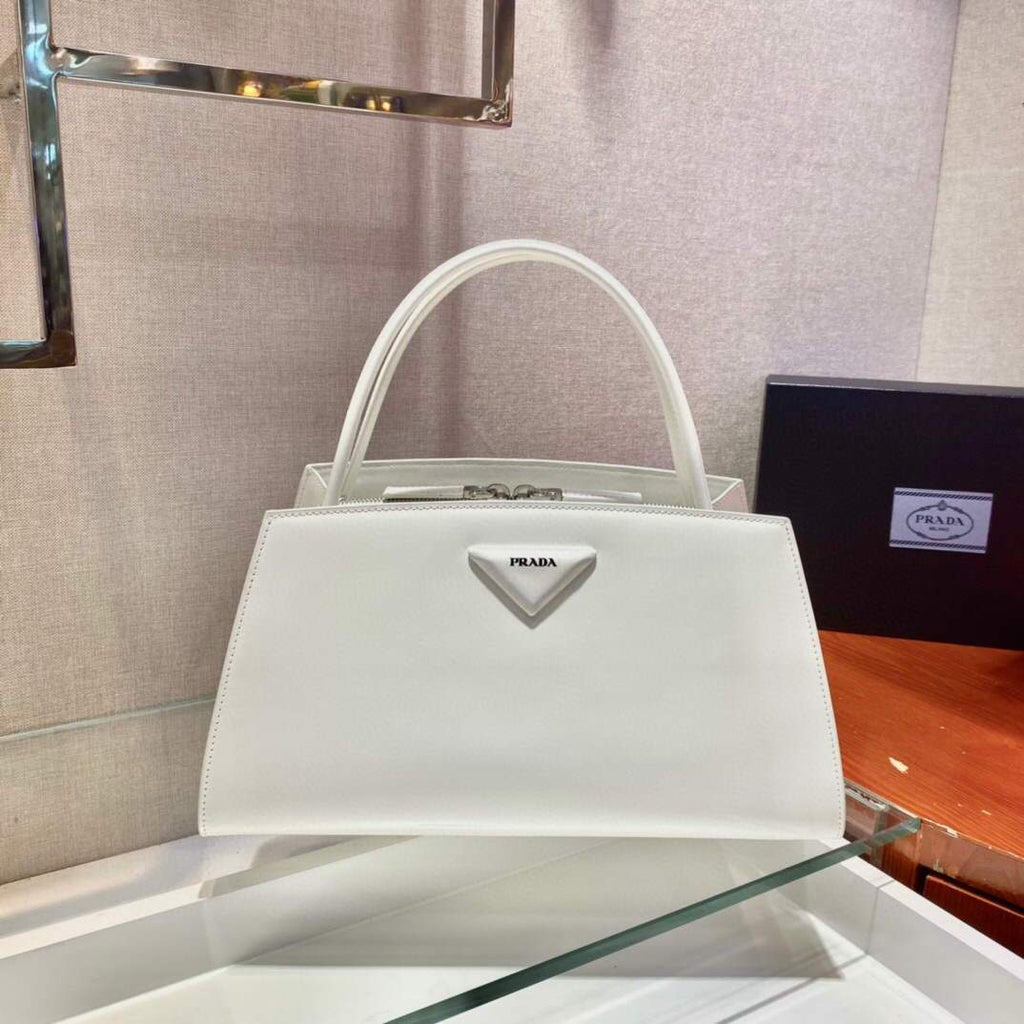 Prada Brushed leather handbag 1BA327 White