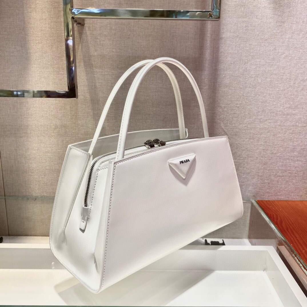 Prada Brushed leather handbag 1BA327 White
