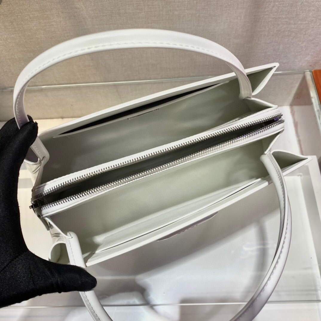 Prada Brushed leather handbag 1BA327 White