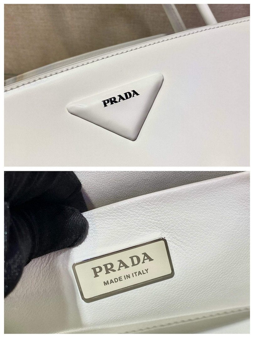 Prada Brushed leather handbag 1BA327 White
