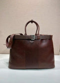 Prada Buckle Lambskin leather bag with belt 2VG126  Brown Red