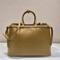 Prada Buckle leather bag with belt 2VG126 Gold Brown