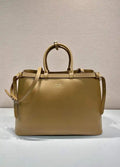 Prada Buckle leather bag with belt 2VG126 Gold Brown