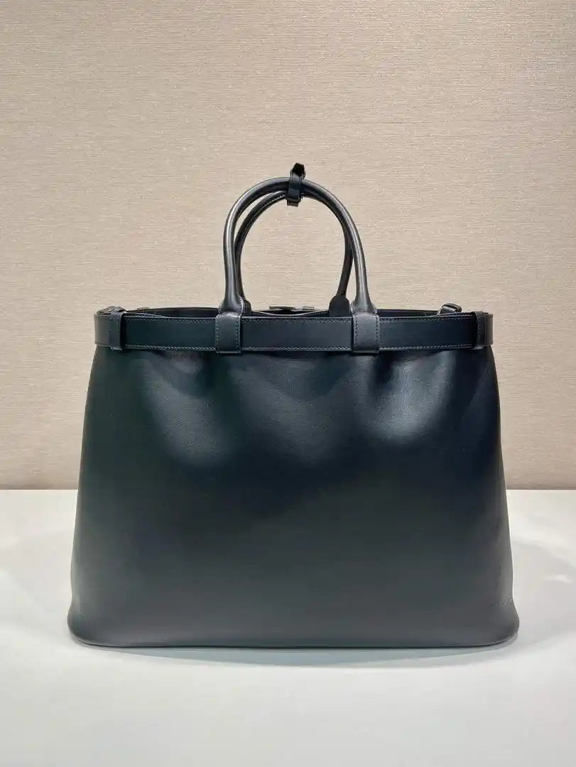 Prada Buckle leather bag with belt 2VG126 Black