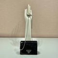 Prada Cardholder with shoulder strap and sequins 1MR024 Black - Default Title - View 1