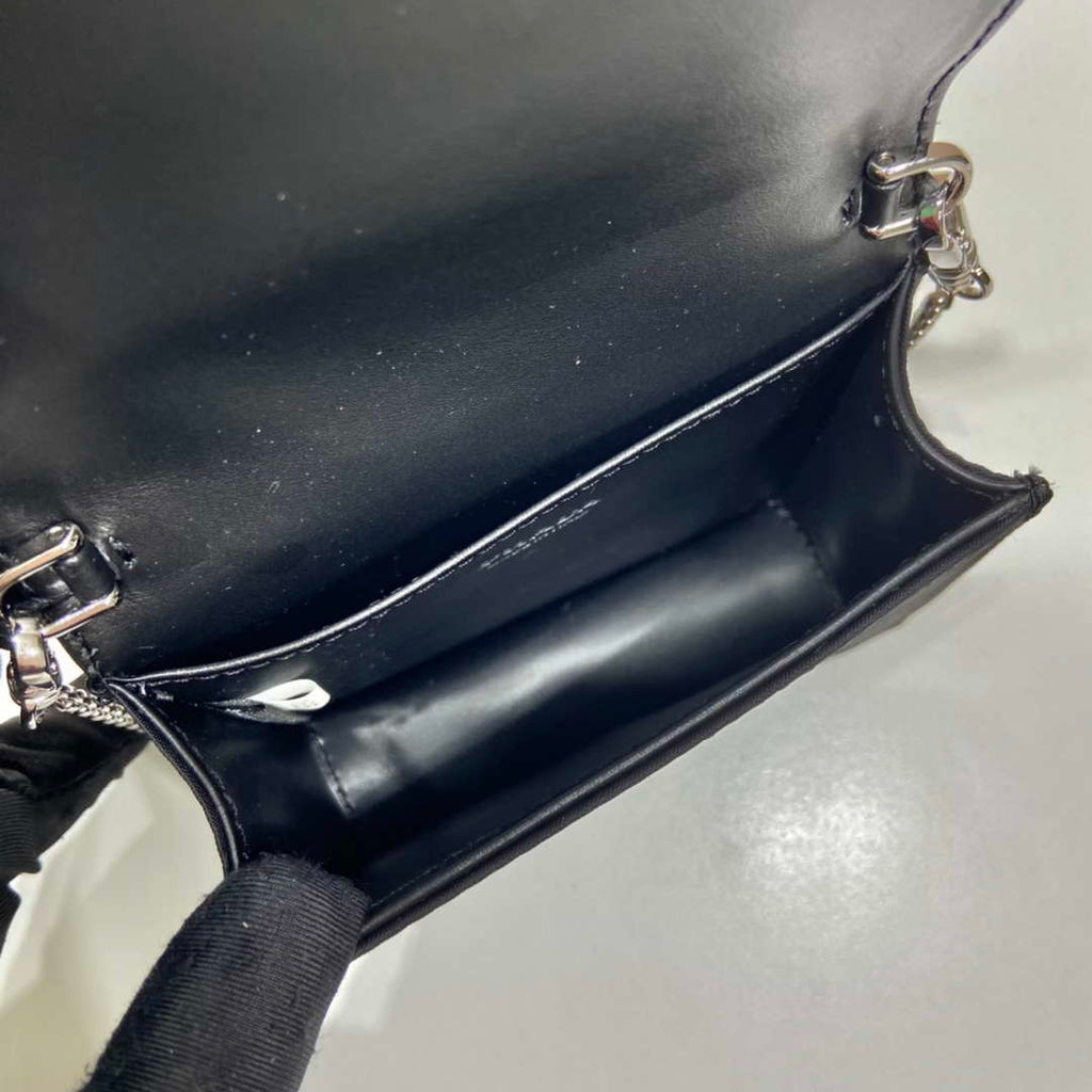 Prada Cardholder with shoulder strap and sequins 1MR024 Black