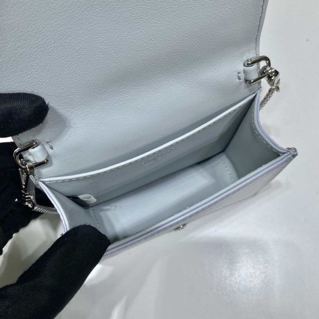 Prada Crystal-studded card holder with shoulder strap 1MR024 White Crystal - Default Title - View 9
