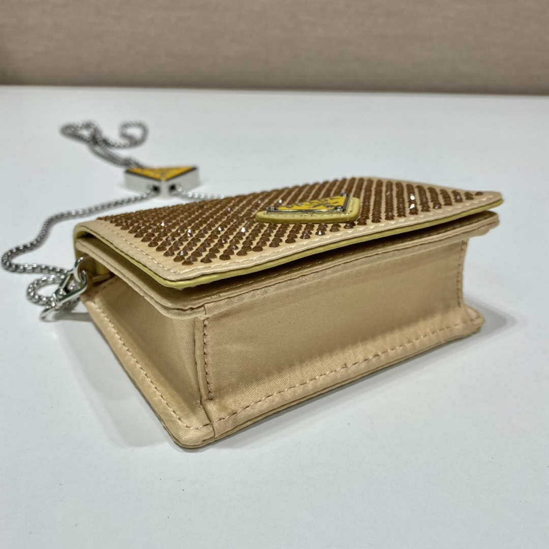 Prada Crystal-studded card holder with shoulder strap 1MR024 Yellow Crystal - Default Title - View 6