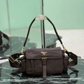 Prada Explore medium Lambskin leather shoulder bag with flap 1BD394 Sienna