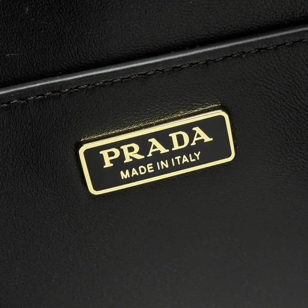 Prada Explore medium nappa leather shoulder bag with flap 1BD394 Black