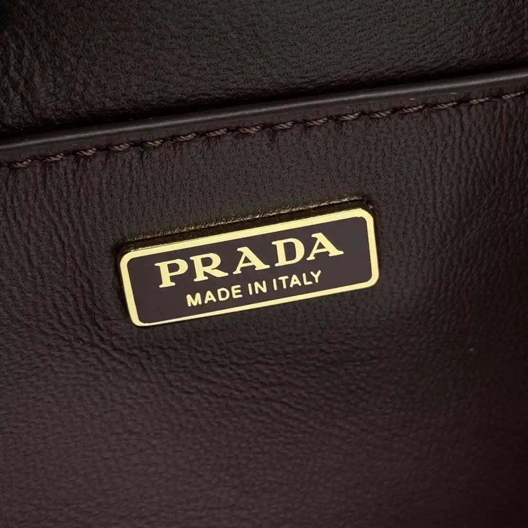 Prada Explore medium nappa leather shoulder bag with flap 1BD394 Dark Red