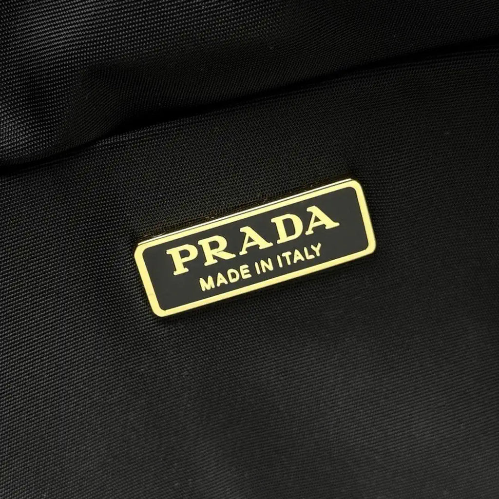 Prada Explore medium nylon shoulder bag with flap 1BD394 Black