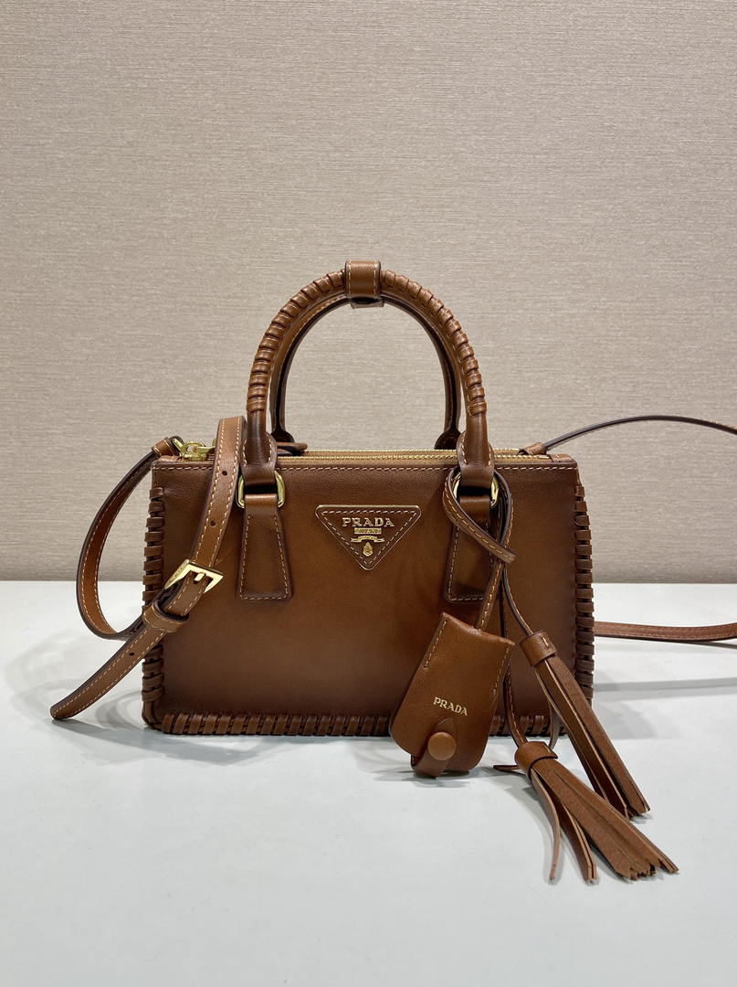 Prada Galleria mini leather bag 1BA916 Brown
