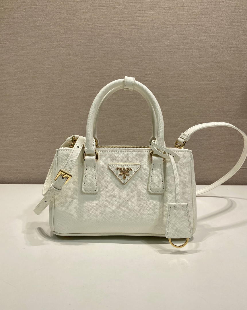 Prada Galleria mini Saffiano leather bag 1BA916 white