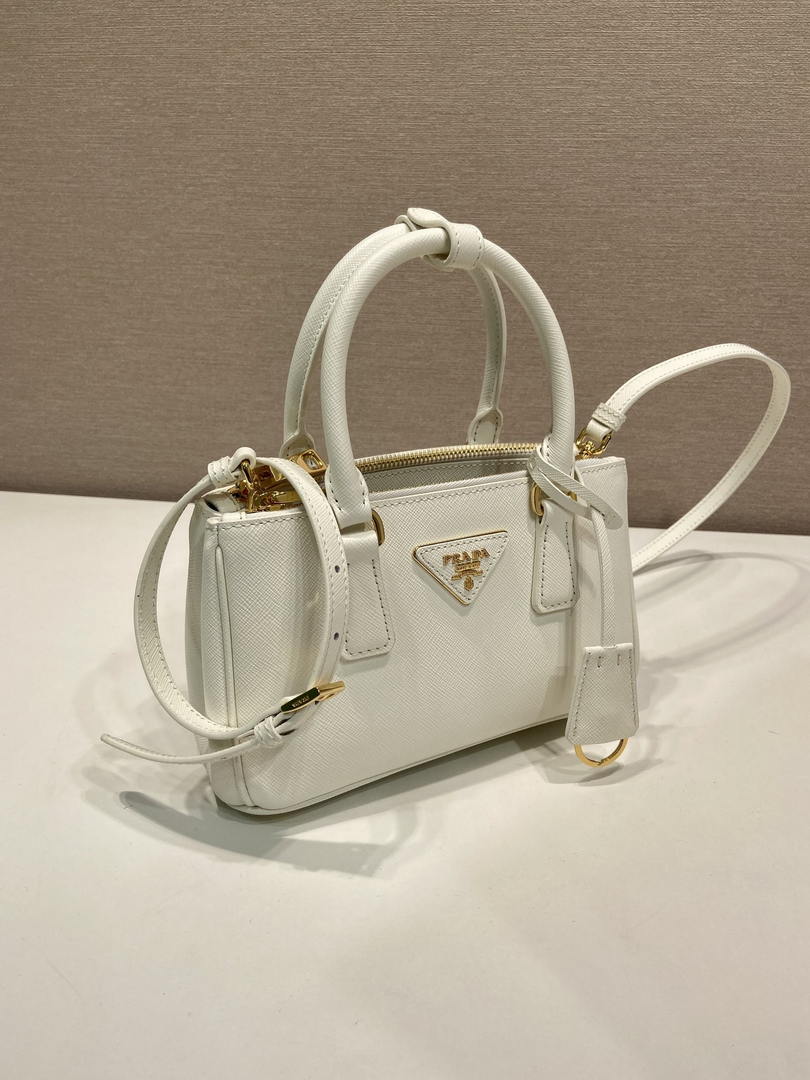 Prada Galleria mini Saffiano leather bag 1BA916 white